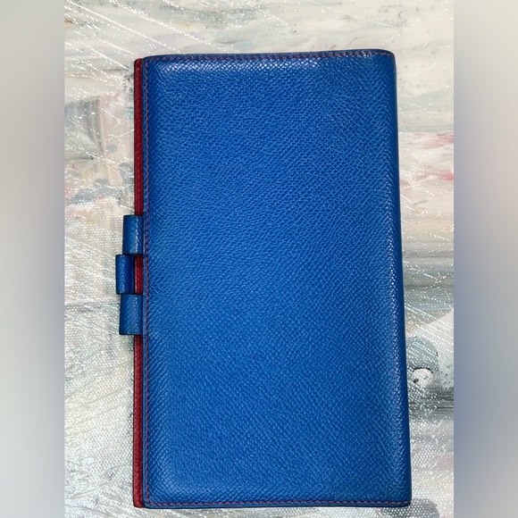 ✨HERMÈS Blue with Red Colourblocking Interior Espom Leather Agenda Cover 💙❤️ - Picture 9 of 13